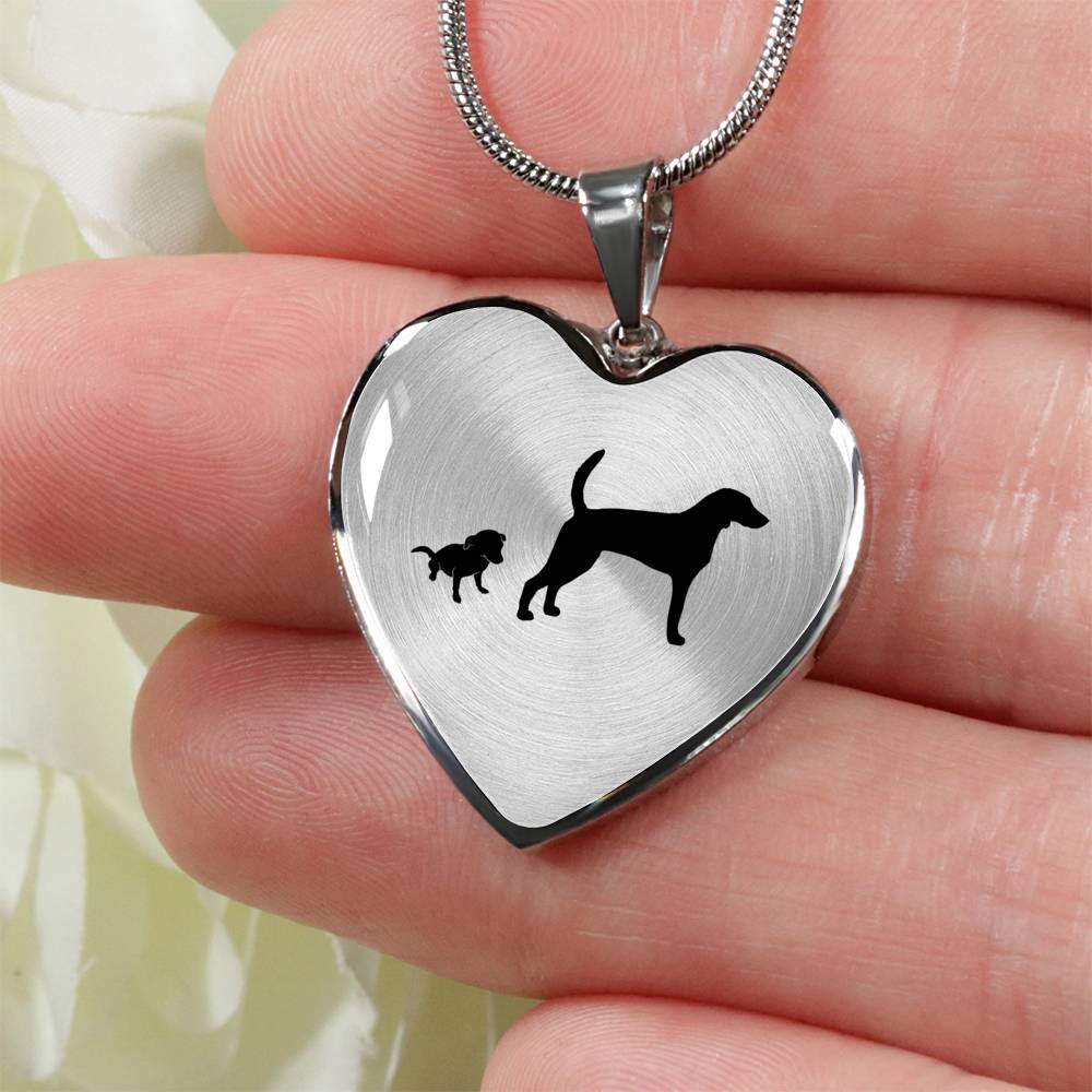 Personalized Dog Mom + 1 Puppy – Necklace