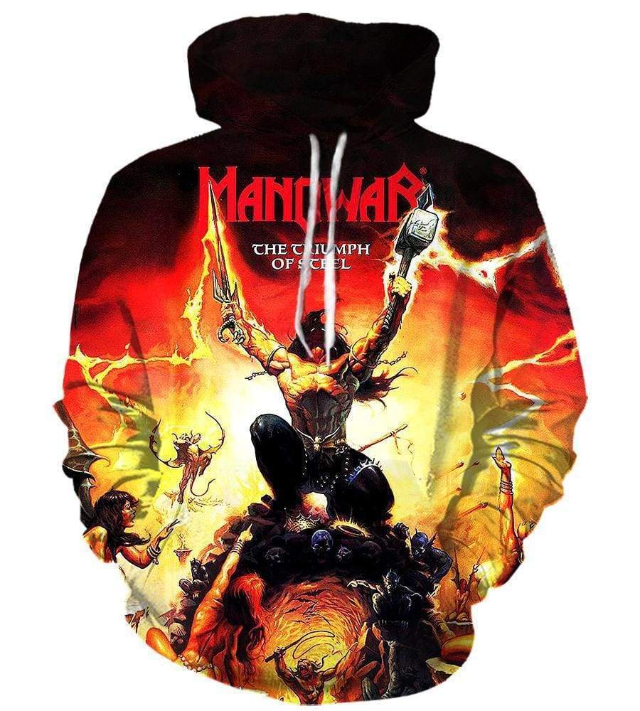 Manowar Heavy Metal Band Hoodies – Pullover Red Hoodie