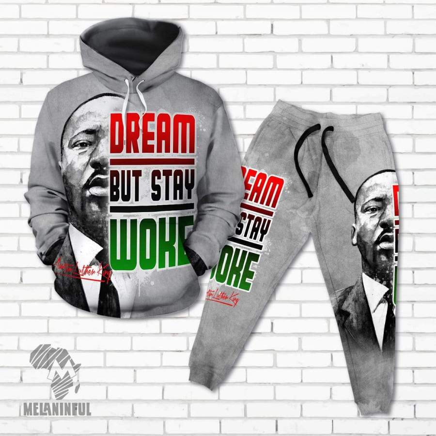 Dream But Stay Woke All-over Hoodie And Jogger Set