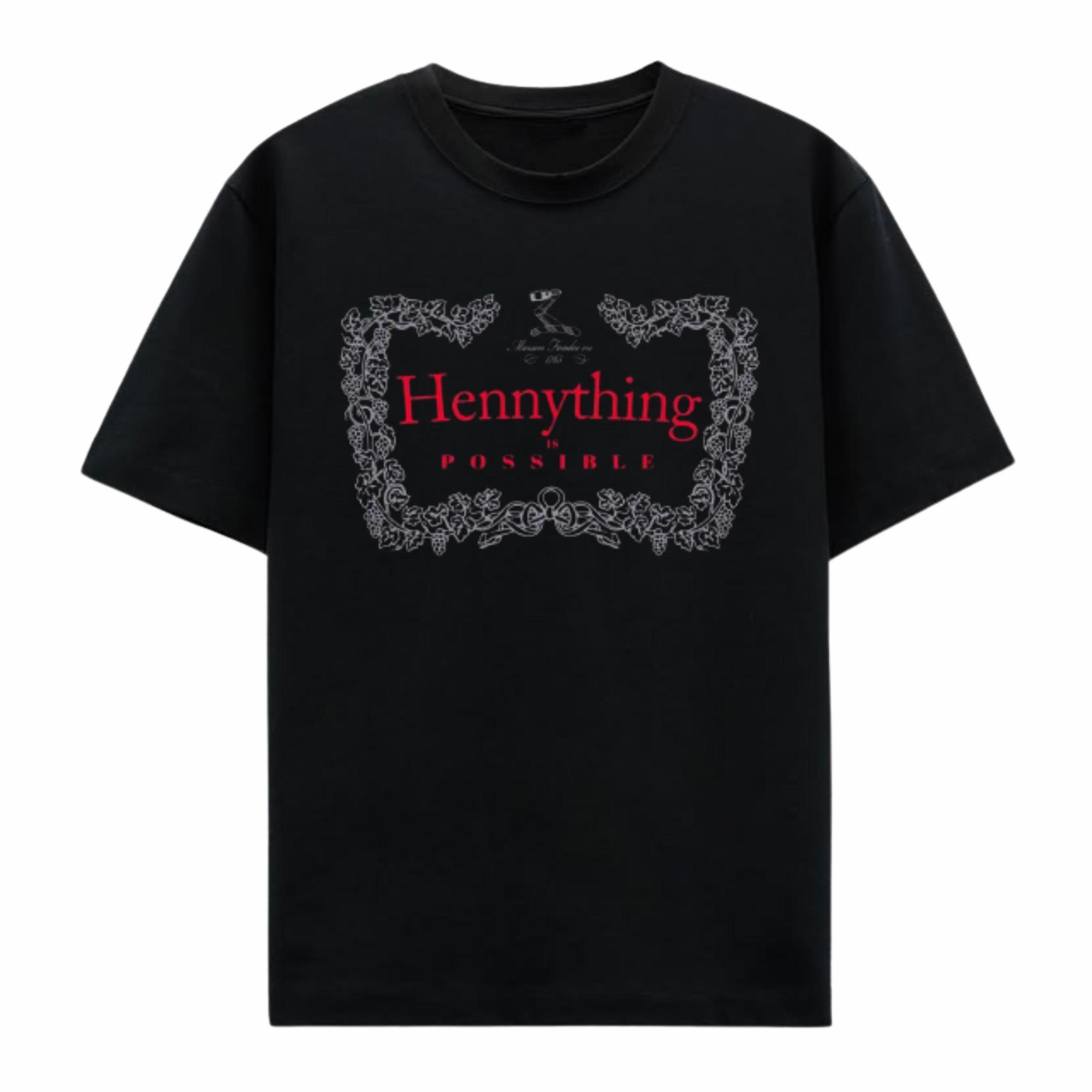 Hennything Is Possible Shirt, 2025 Trendy Streetwear Tee, Funny Drinking Shirt, Cool Alcohol Graphic Tee, Gift For Men, Gift For Boyfriend, Party Outfit, Urban Tee For Him, Hennessy Inspired Tee