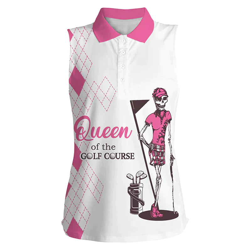 Womens Sleeveless Polo Shirts Golf Skull Women Of The Golf Course, Golf Shirt, Gift For Golf Lover