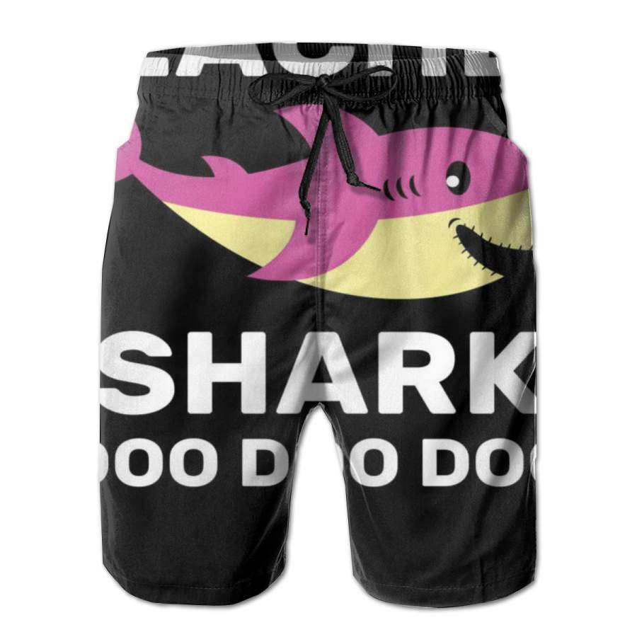 2 Pack Teacher Shark Horizontal Poster Men Swim Trunks Drawstring Elastic Waist Quick Dry Beach Shorts with Mesh Lining Swimwear Bathing Suits