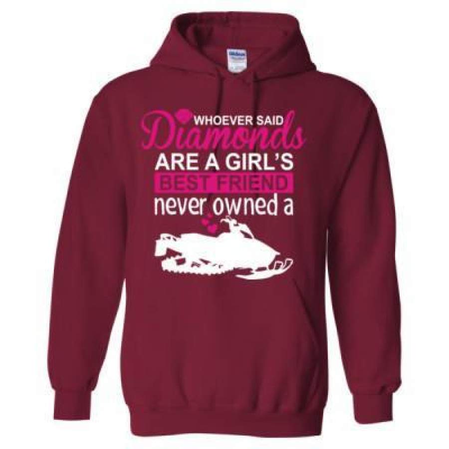 AGR Snowmobile Whoever Said Diamond Are A Girls Best Friend Never Owned A Sled – Heavy Blend™ Hooded Sweatshirt