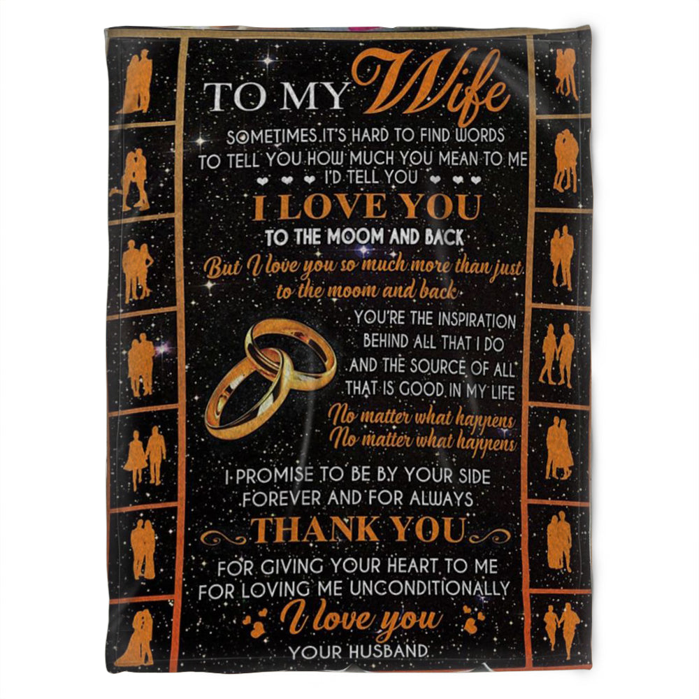 To My Wife Blanket, I Promise To Be By Your Side Forever And For Always, Gift For Wife Family Home Decor Bedding Couch Sofa Soft And Comfy Cozy