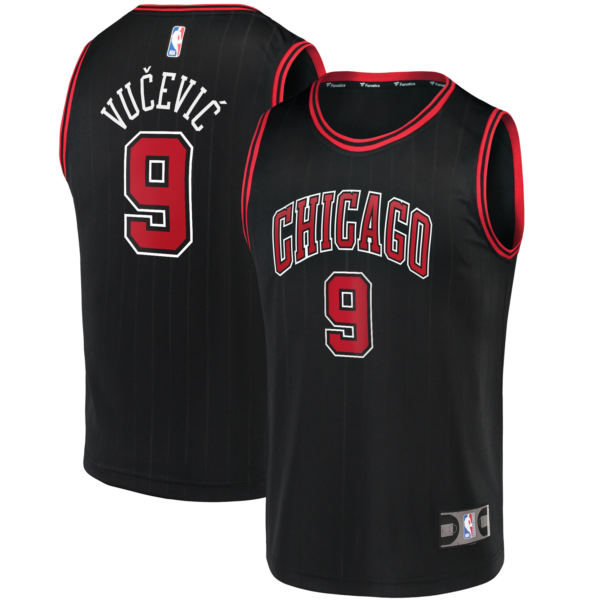 Nikola Vucevic Chicago Bulls Fast Break Player Jersey – Statement Edition – Black