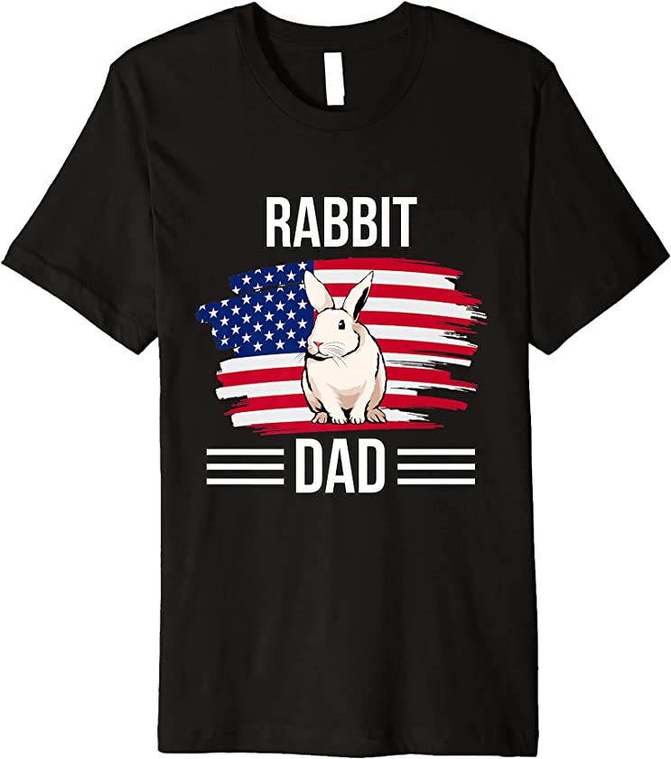 Rabbit US Flag 4th Of July Father’s Day Rabbit Dad Premium T-Shirt