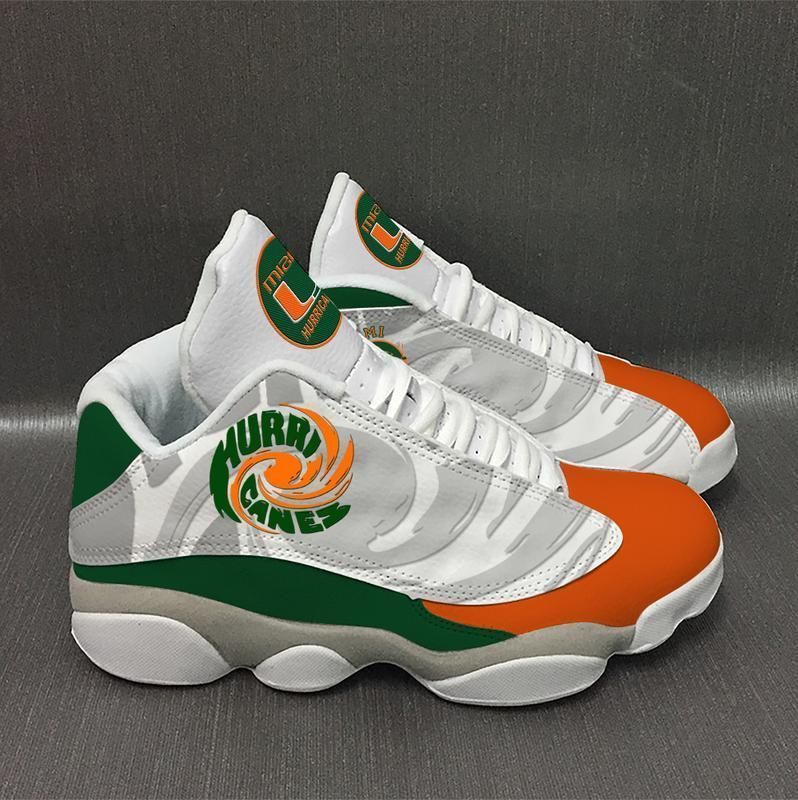 Miami Hurricanes University Of Miami Form Air Jordan 13 1 Shoes Sport Sneakers