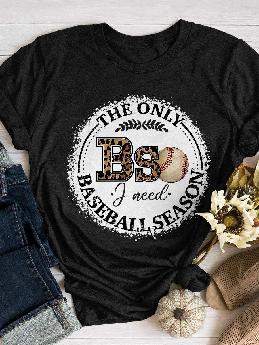 Leopard Baseball Season Print Short Sleeve T-Shirt