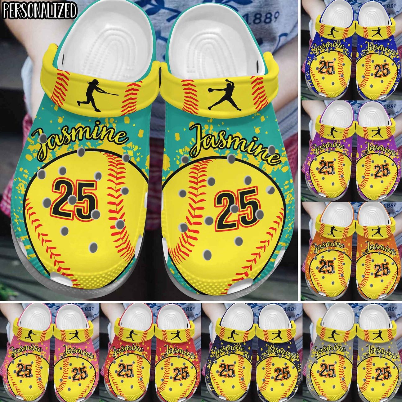 Softball Personalized Personalize Clog, Custom Name, Text, Fashion Style For Women, Men, Kid, Print 3D Whitesole My Love