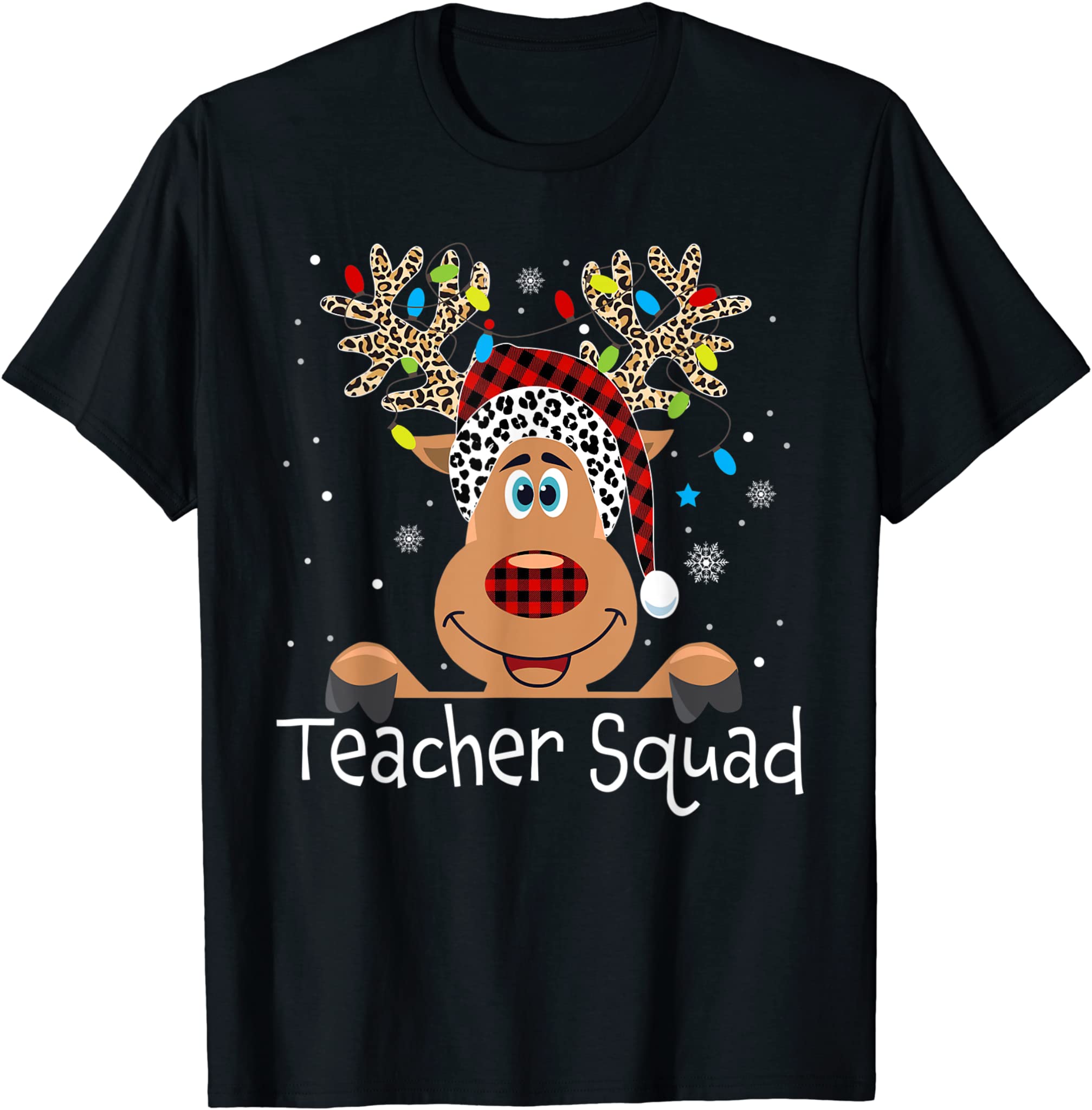 Teacher Squad Reindeer Funny Teacher Christmas Xmas T-Shirt