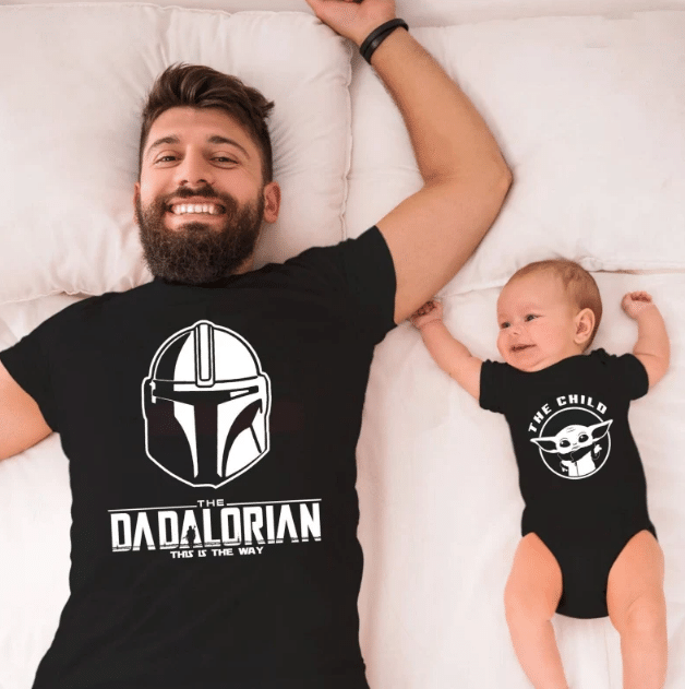 Dadalorian And Child T-Shirt & Baby Onesie, Dad And Baby Matching Shirts, Father And Son/ Daughter, Father’S Day Gift