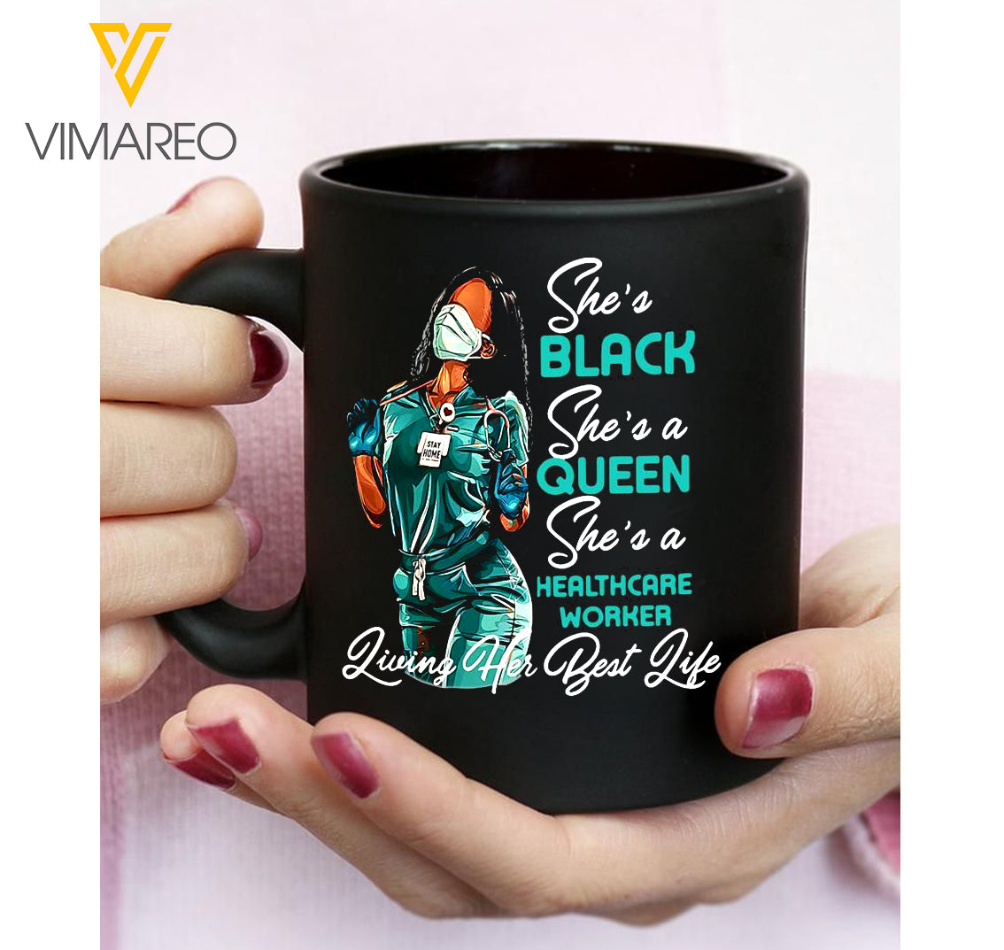 Healthcare Worker Black Queen Mug Nxbge