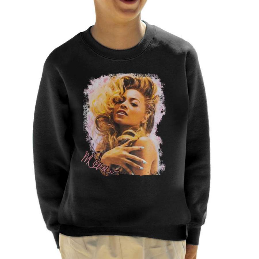 Sidney Maurer Original Portrait Of Singer Beyonce Shiny Nails Kid’s Sweatshirt