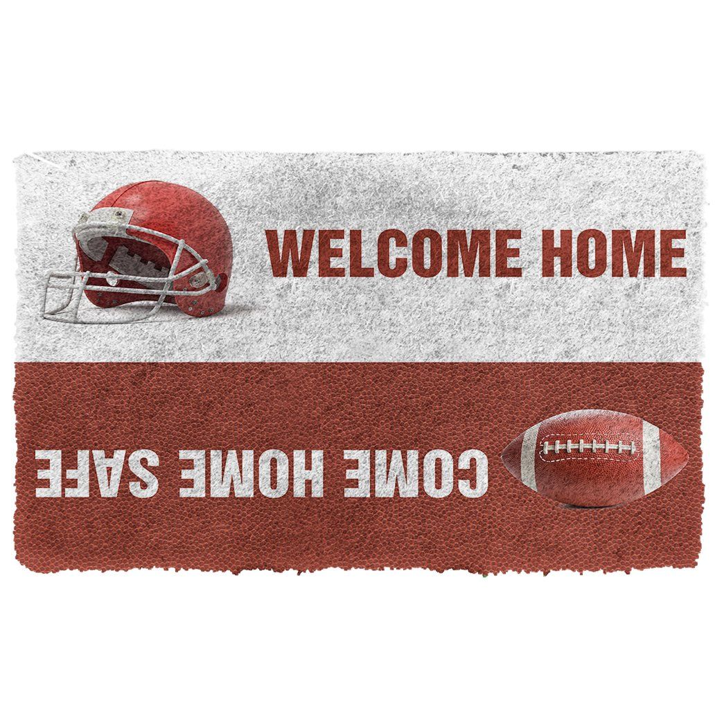 3D American Football Welcome Home Custom Doormat