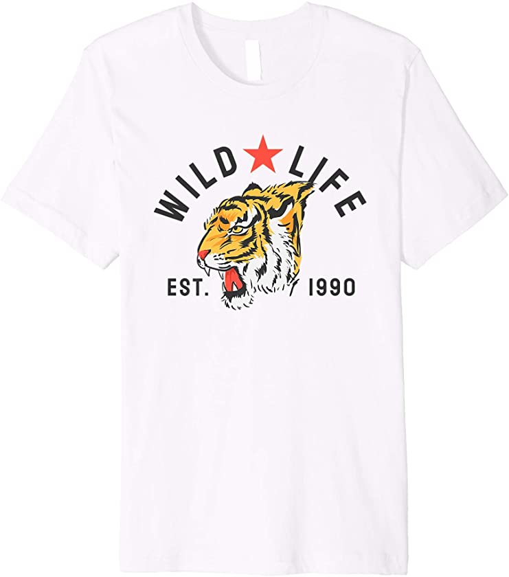 Tiger Wild Life – Vintage style Big Cat Jungle Mascot Gift Premium T-Shirt