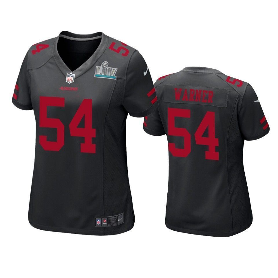 WoSan Francisco 49Ers Fred Warner Black Super Bowl Liv Game 3D Jersey