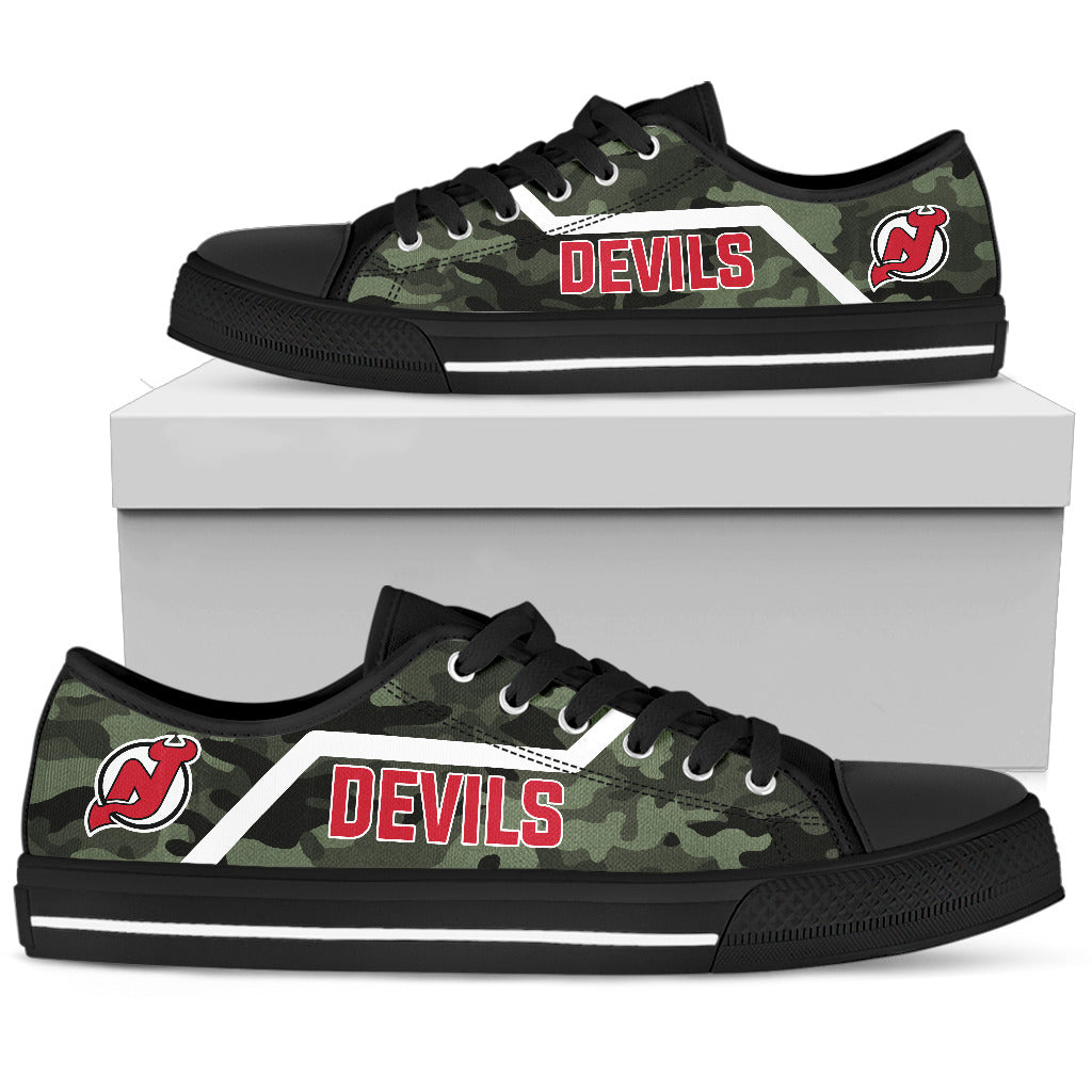 Simple Camo New Jersey Devils Low Top Shoes 4263