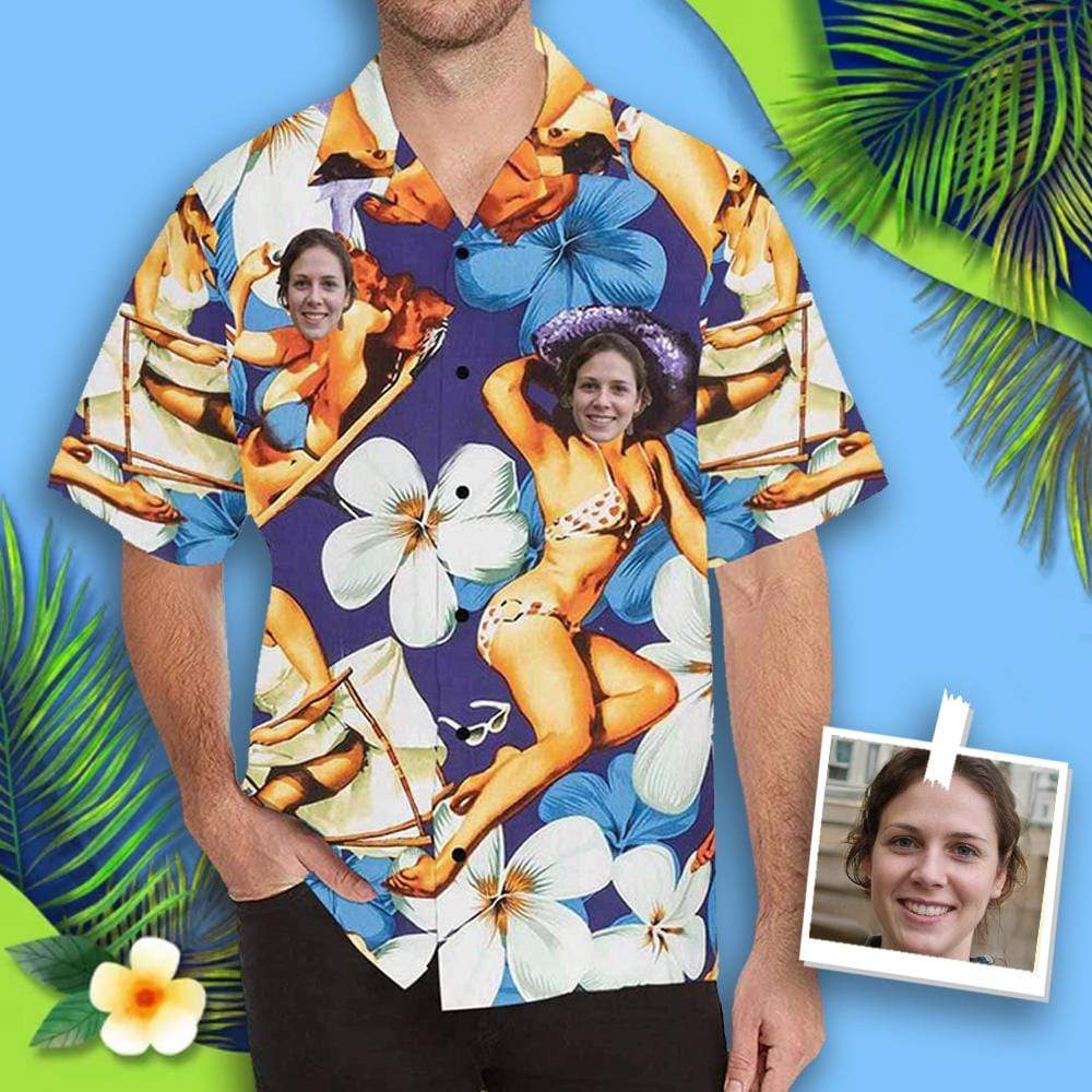 Custom Face All Over Print Hawaii Shirt Ha39245