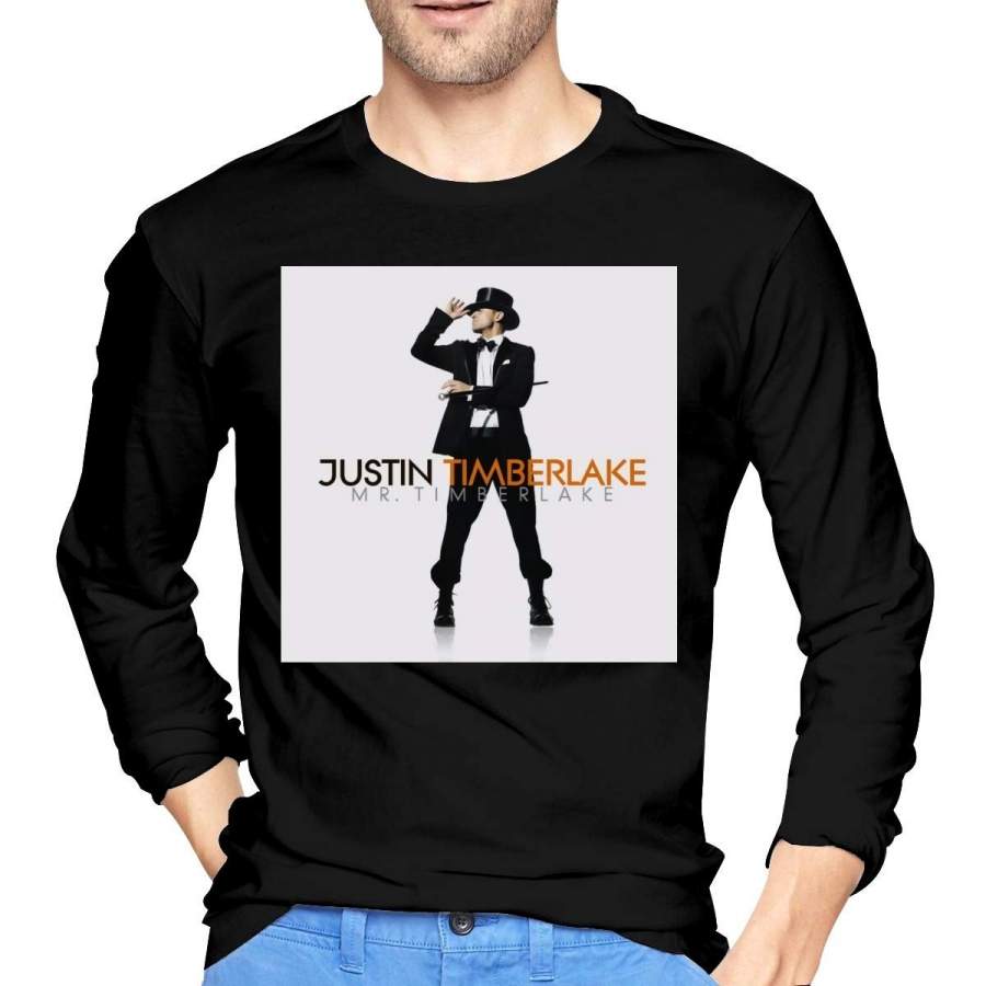 Men’S Fashion T-Shirt Justin Timberlake Soft Men’S Long Sleeve T-Shirt Black