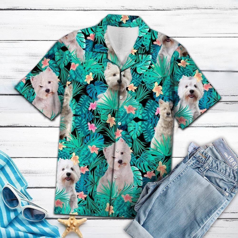 West Highland White Terrier Aloha Hawaiian Shirt Colorful Short Sleeve Summer Beach Casual Shirt For Men And Women