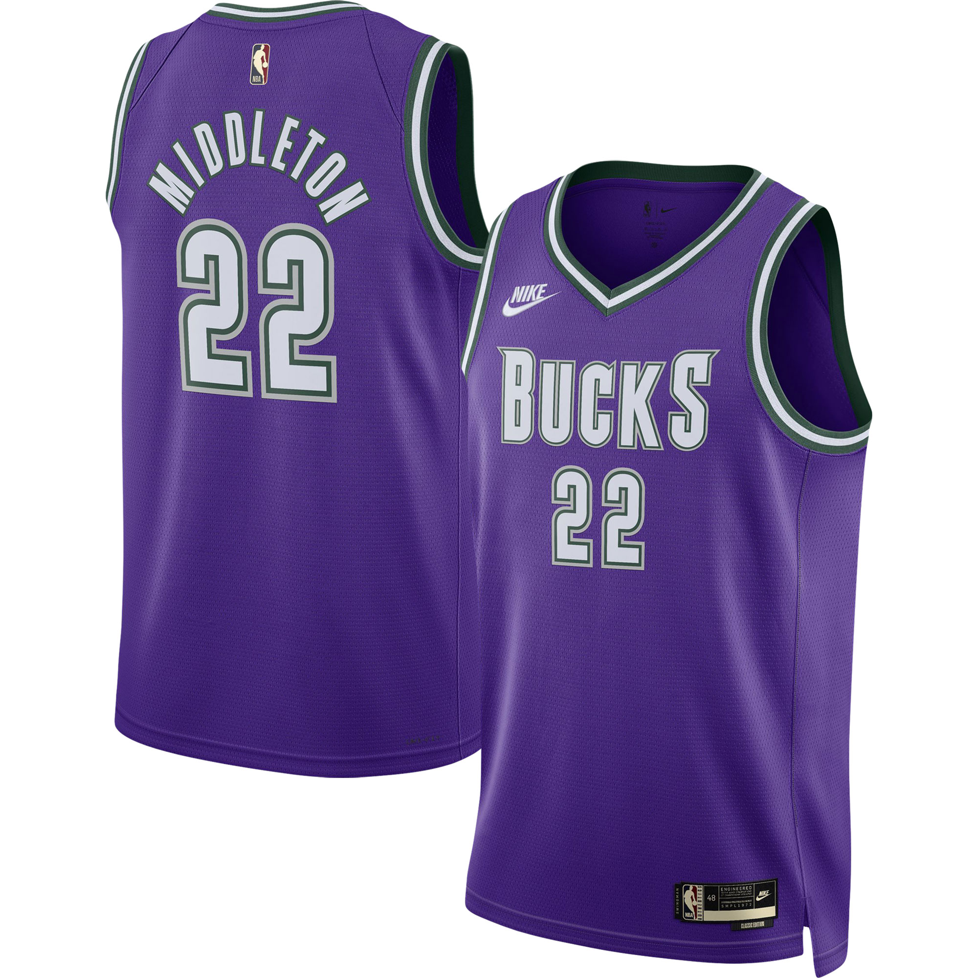 Khris Middleton Milwaukee Bucks Swingman Jersey – Classic Edition – Purple