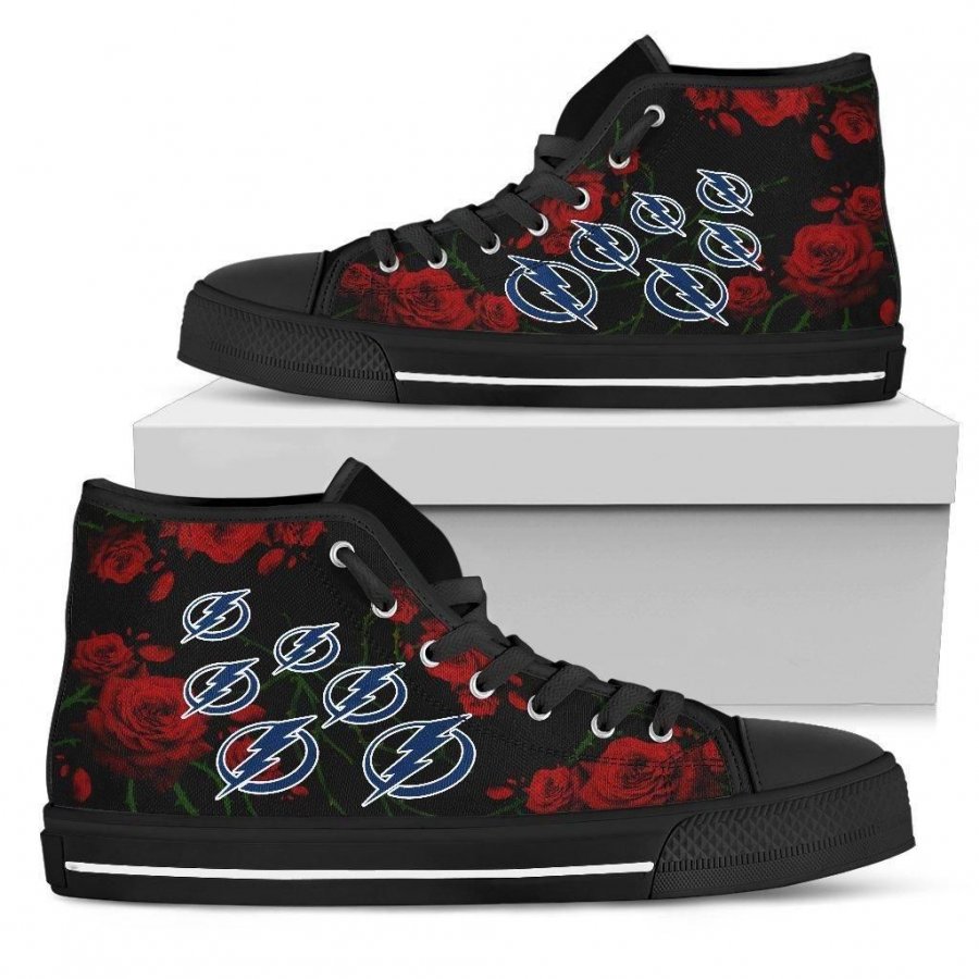 Lovely Rose Thorn Incredible Tampa Bay Lightning High Top Shoes #427