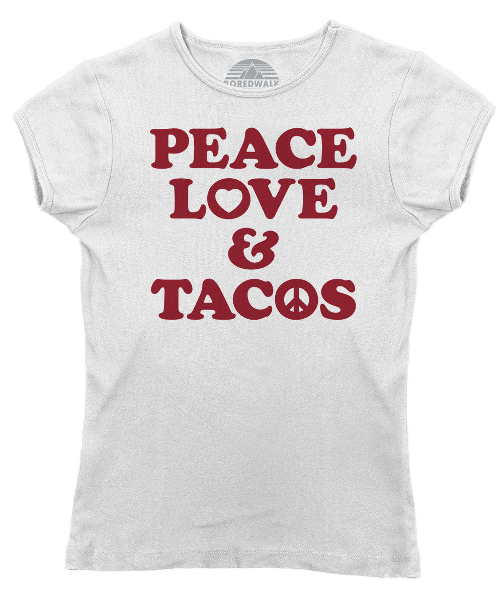 Women’S Peace Love And Tacos T-Shirt