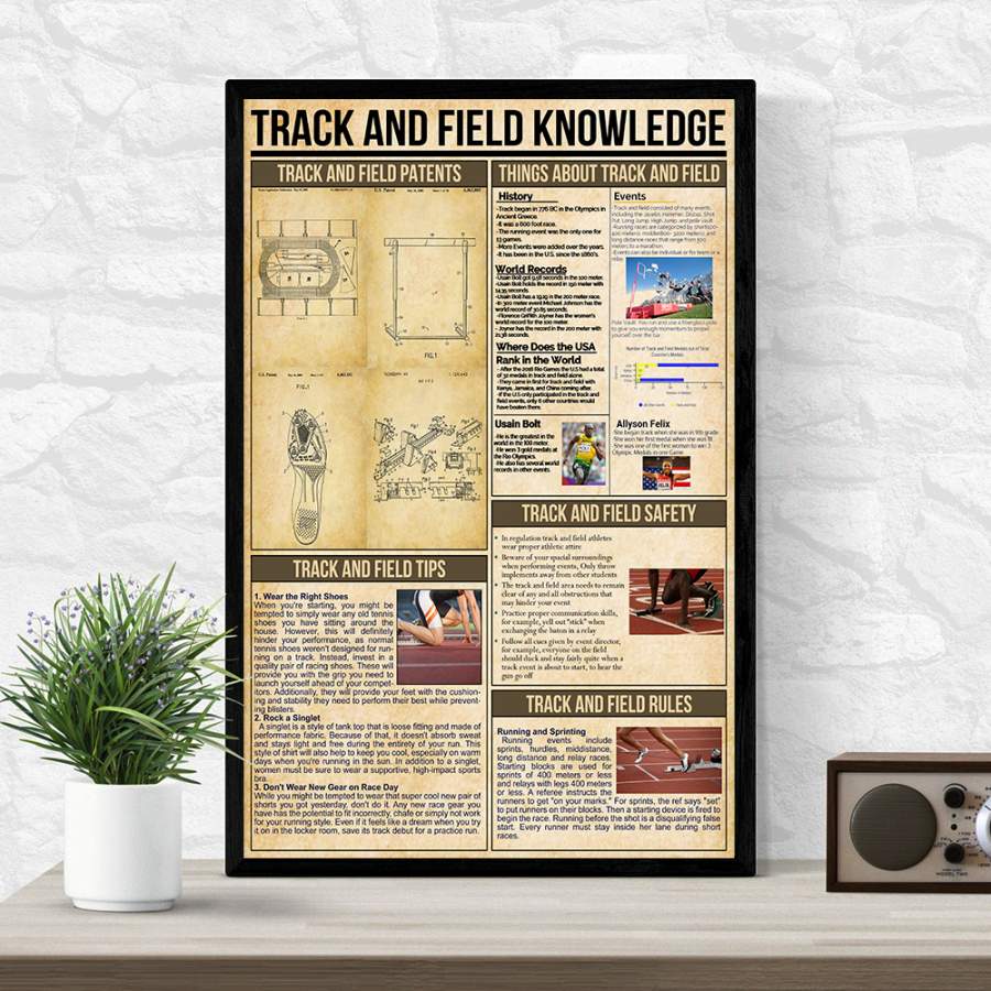 Wozoro Unframed Poster Track And Field Knowledge Size 11×17, 16×24, 24×36 inch