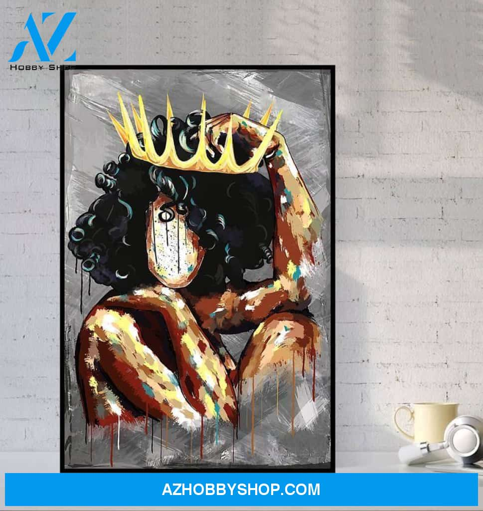 Black Queen Poster – African American Black Girl Poster Black Woman Poster Canvas