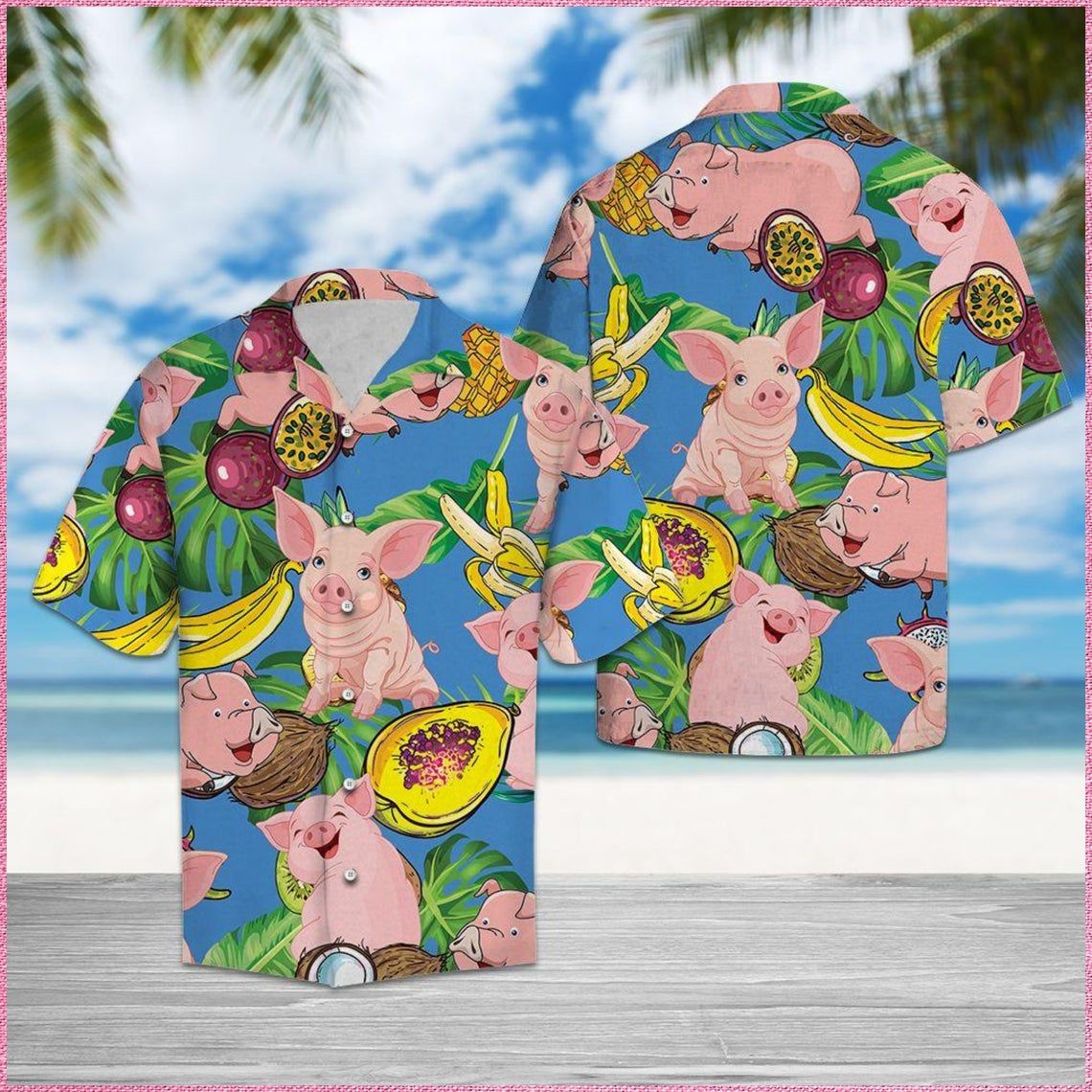 Pig Love Fruit Hawaiian Shirt Ha29676