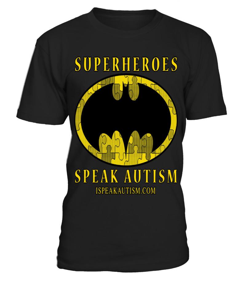 (Batman Edition) Superheroes Speak Autism  T shirts C-P6DZW