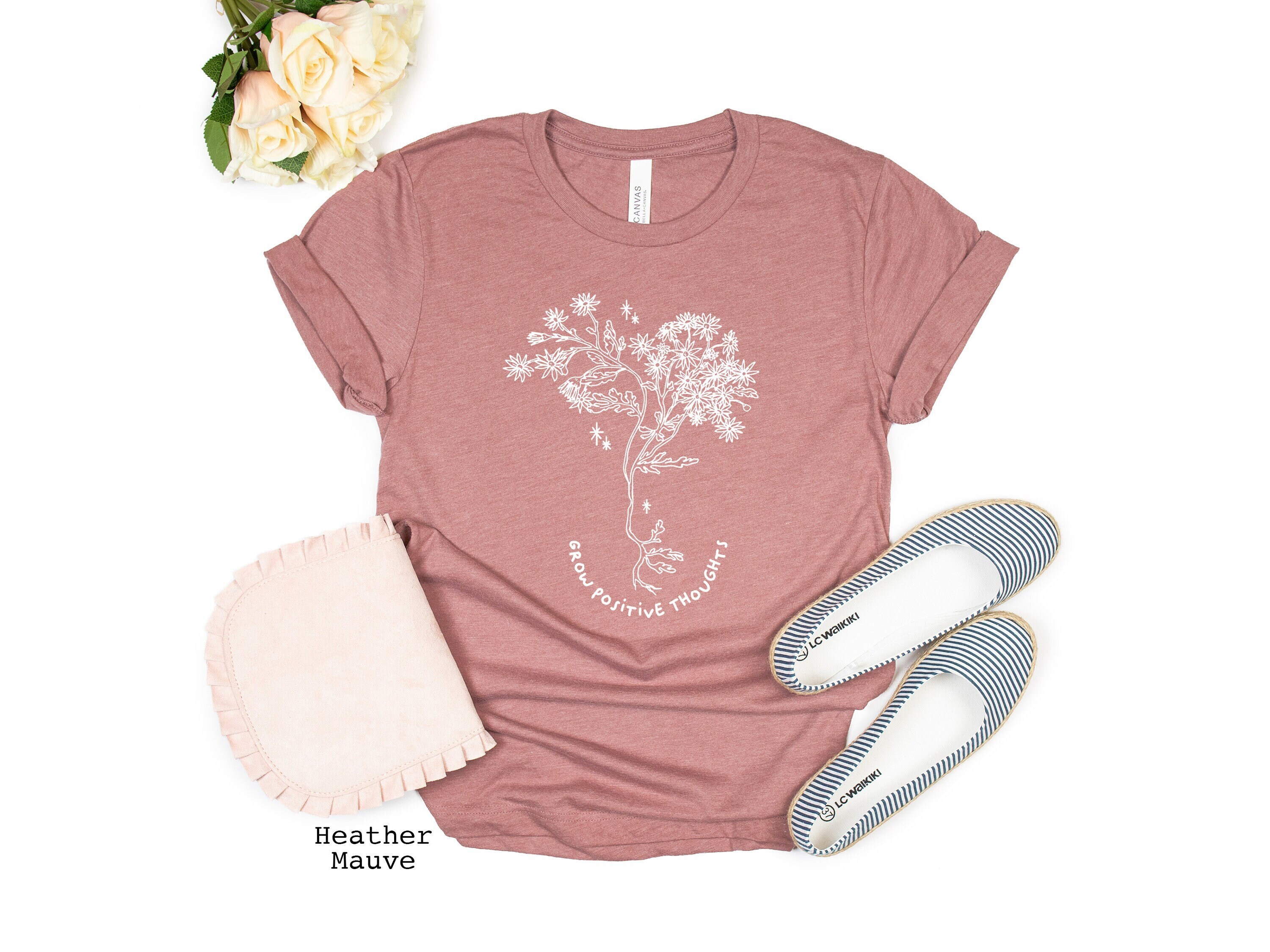 Grow Positive Thoughts Shirt | Positive Thought Tee | Mental Health Shirt | Kindness Shirt | Plant Shirt | Positive Shirt