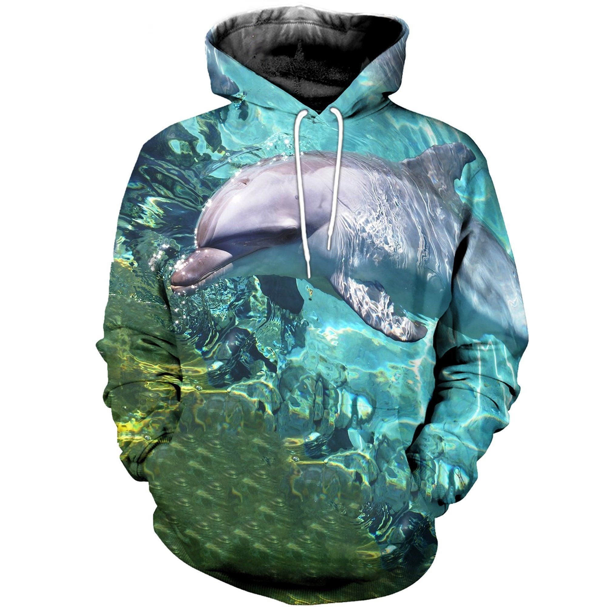 Dolphin Turquoise Amazing 3D Printed Sublimation Hoodie Hooded Sweatshirt Comfy Soft And Warm For Men Women S To 5Xl Ctc05036329