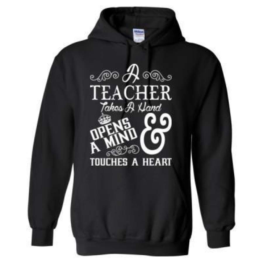 AGR A Teacher Takes A Hand Open A Mind And Touches A Heart – Heavy Blend™ Hooded Sweatshirt