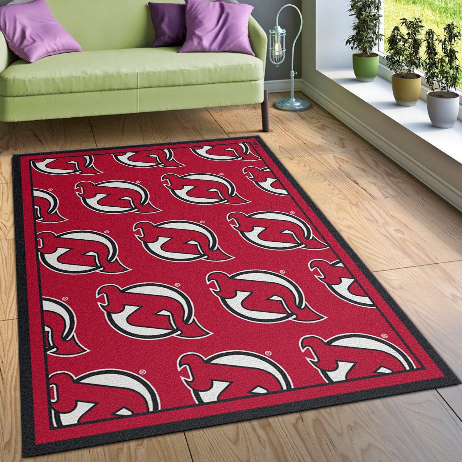 Repeat New Jersey Devils Area Rug Living Room Rug Home Us Decor