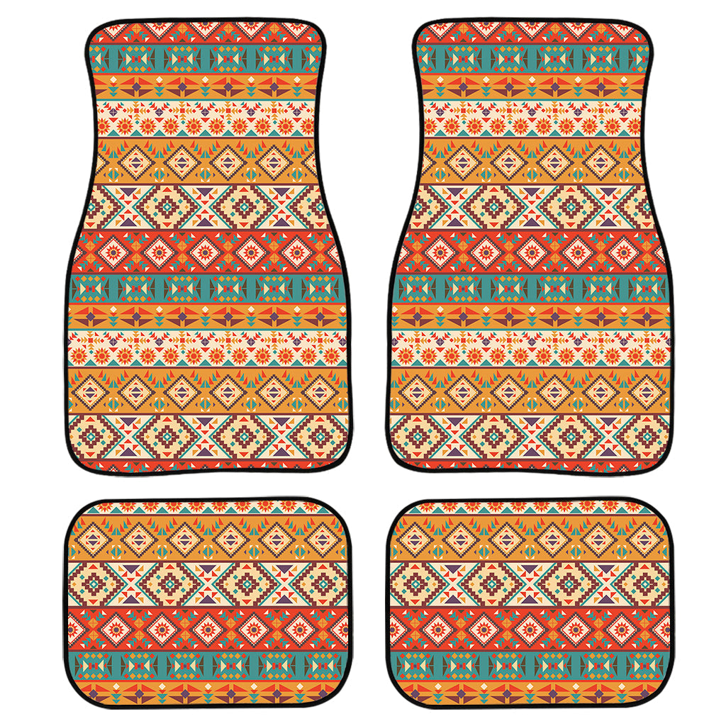 Navajo Native Pattern Print Front And Back Car Floor Mats, Front Car Mat