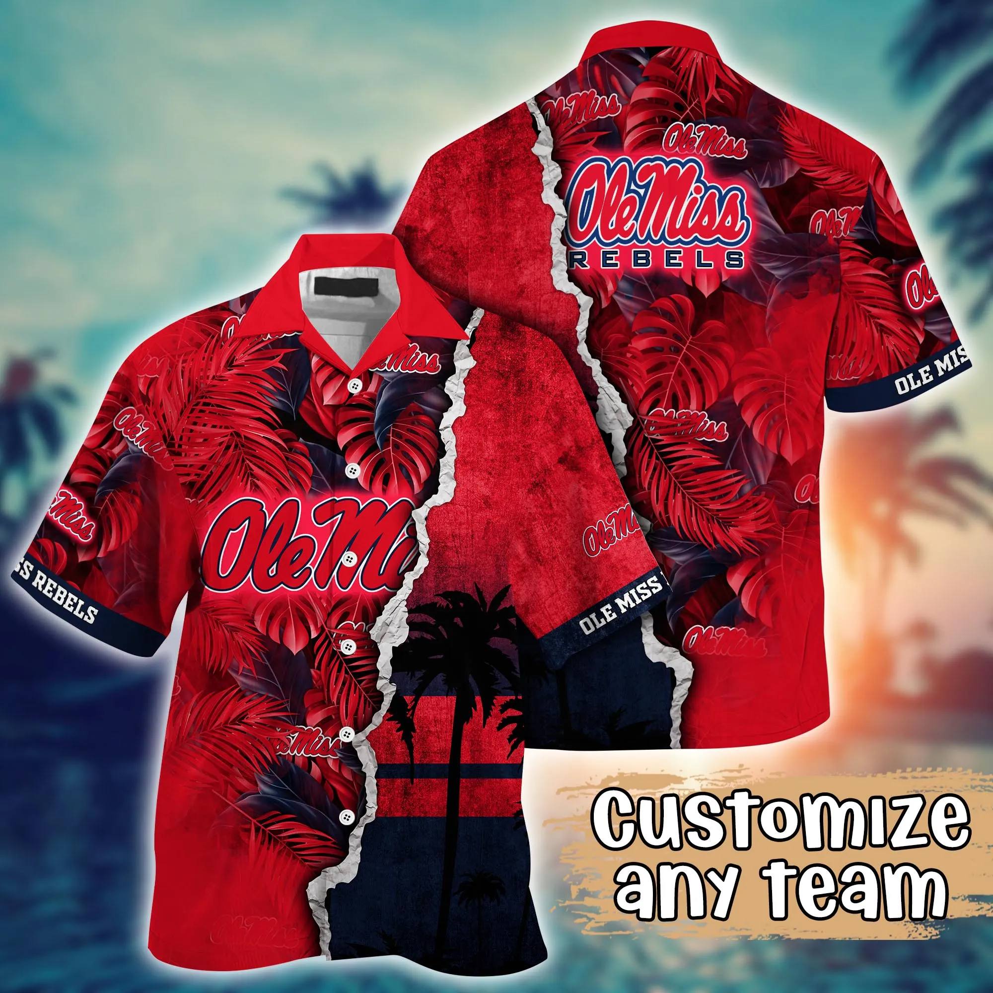 Ole Miss Rebels NCCA Hawaiian Shirt Custom Summertime Aloha Shirt