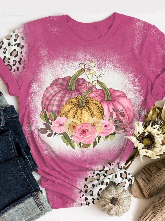 Pink Pumpkin Leopard 3D Hoodies T-Shirt Long Sleeve Thanksgiving Gifts For Friends Girls Daughter Sister Niece