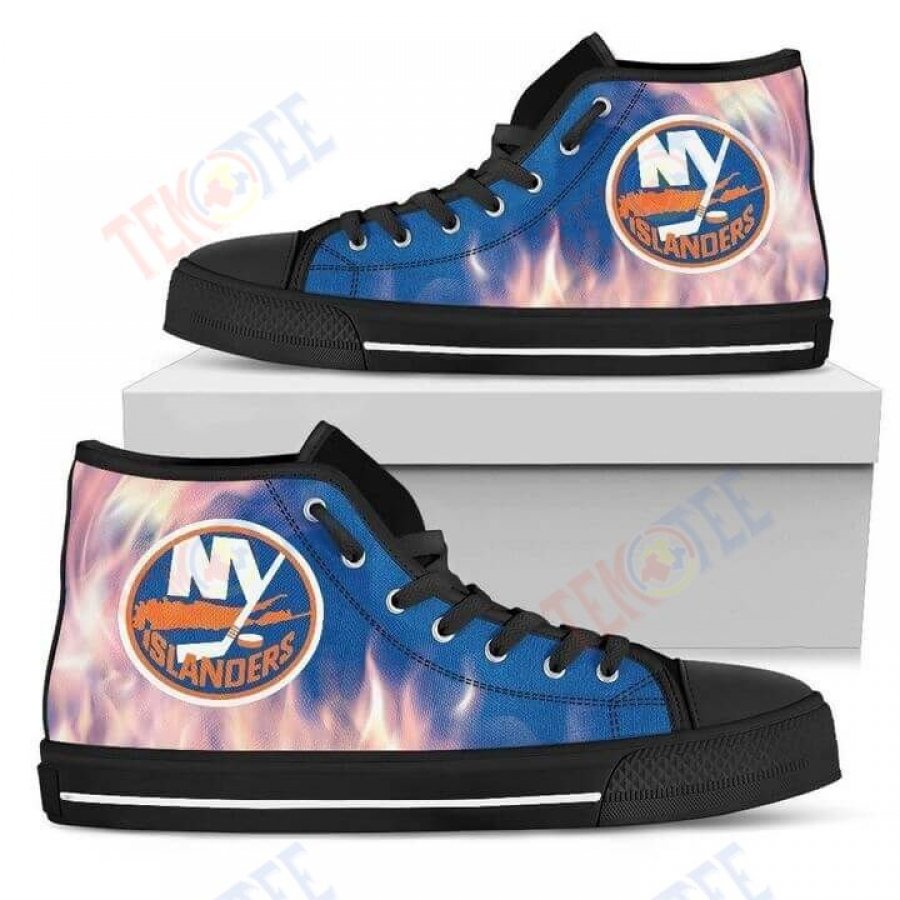 Mens Womens Fighting Like Fire New York Islanders High Top Shoes TMT410