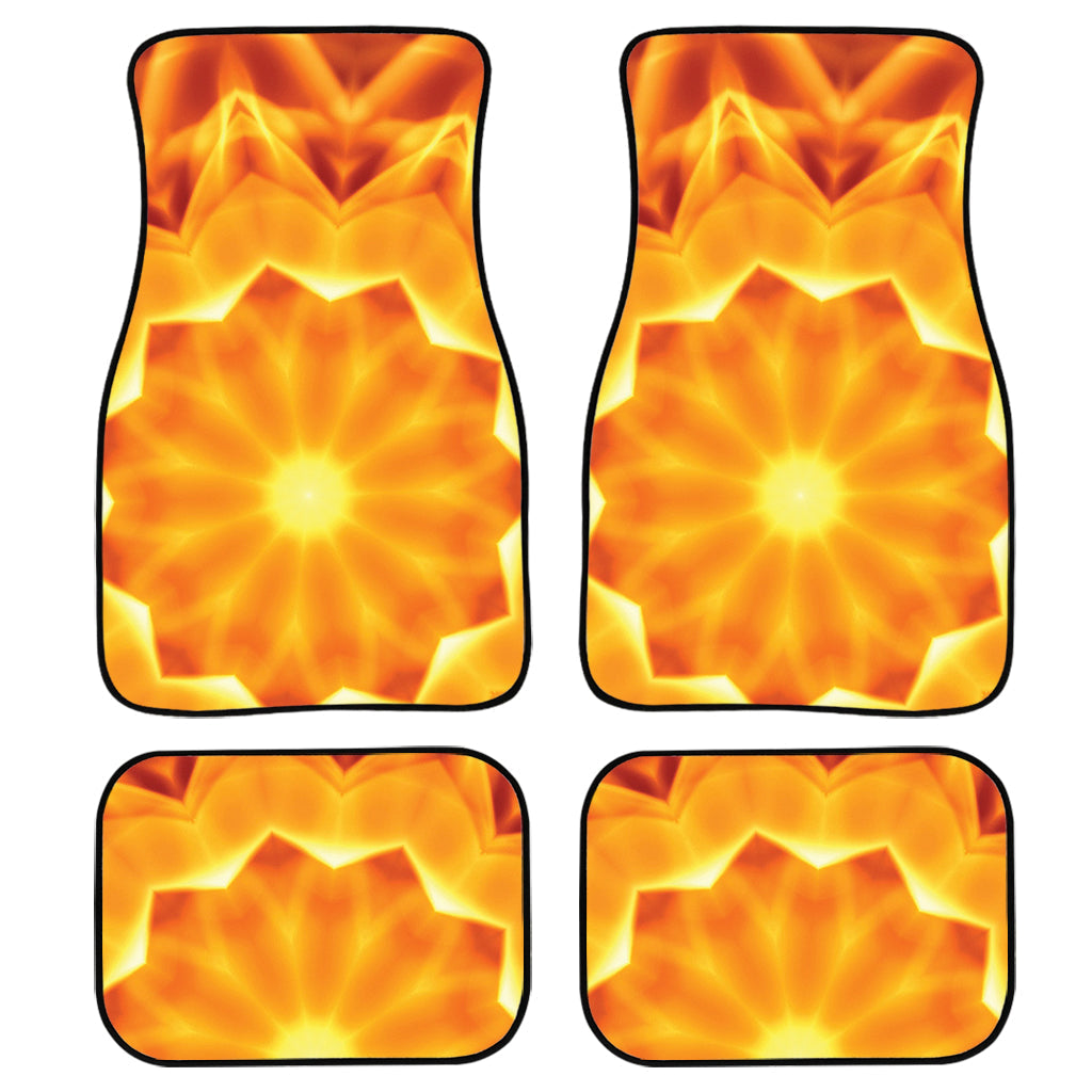 Flame Kaleidoscope Print Front And Back Car Floor Mats, Front Car Mat