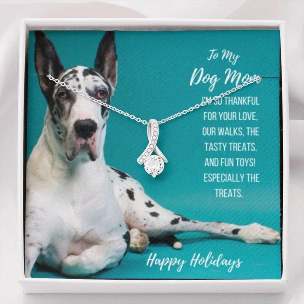 Dog Happy Holidays Gift Great Dane – Mother Petite Ribbon Necklace 0921