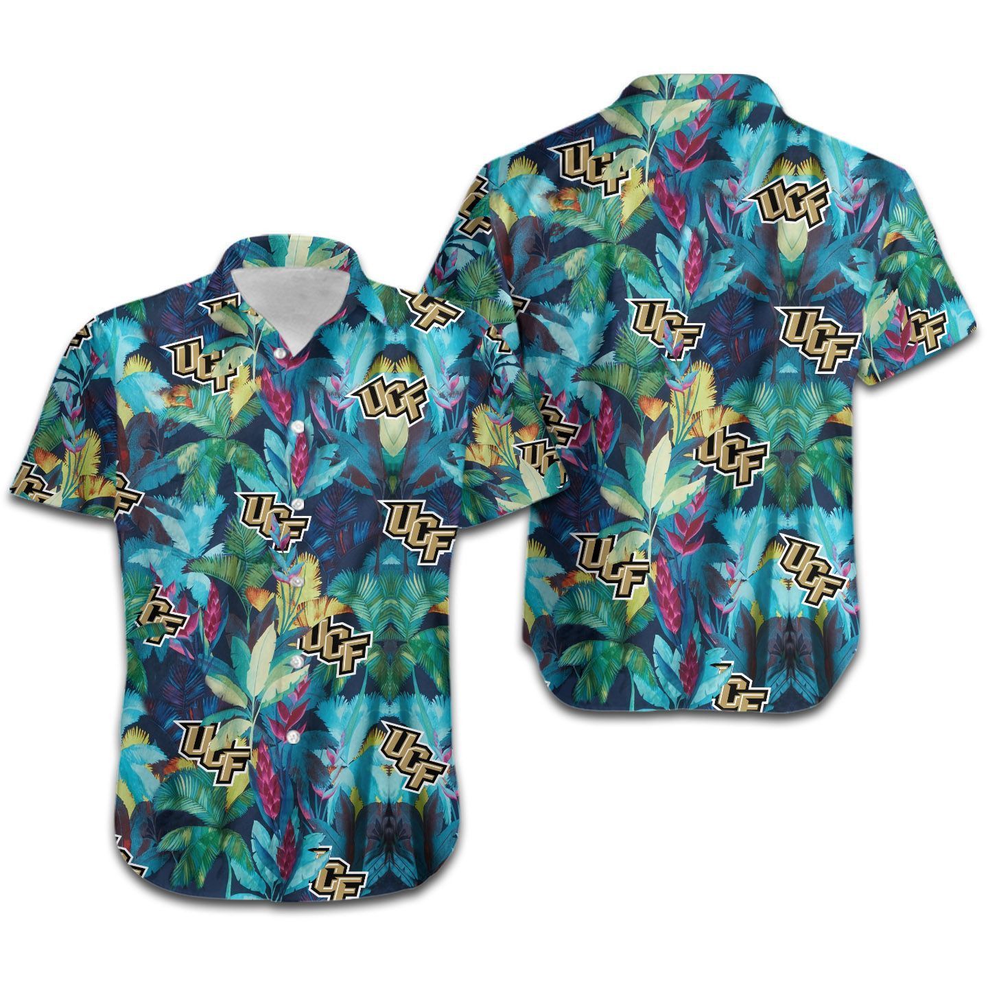 NCCA Ucf Knights Tropical Flowers Hawaiian Shirt