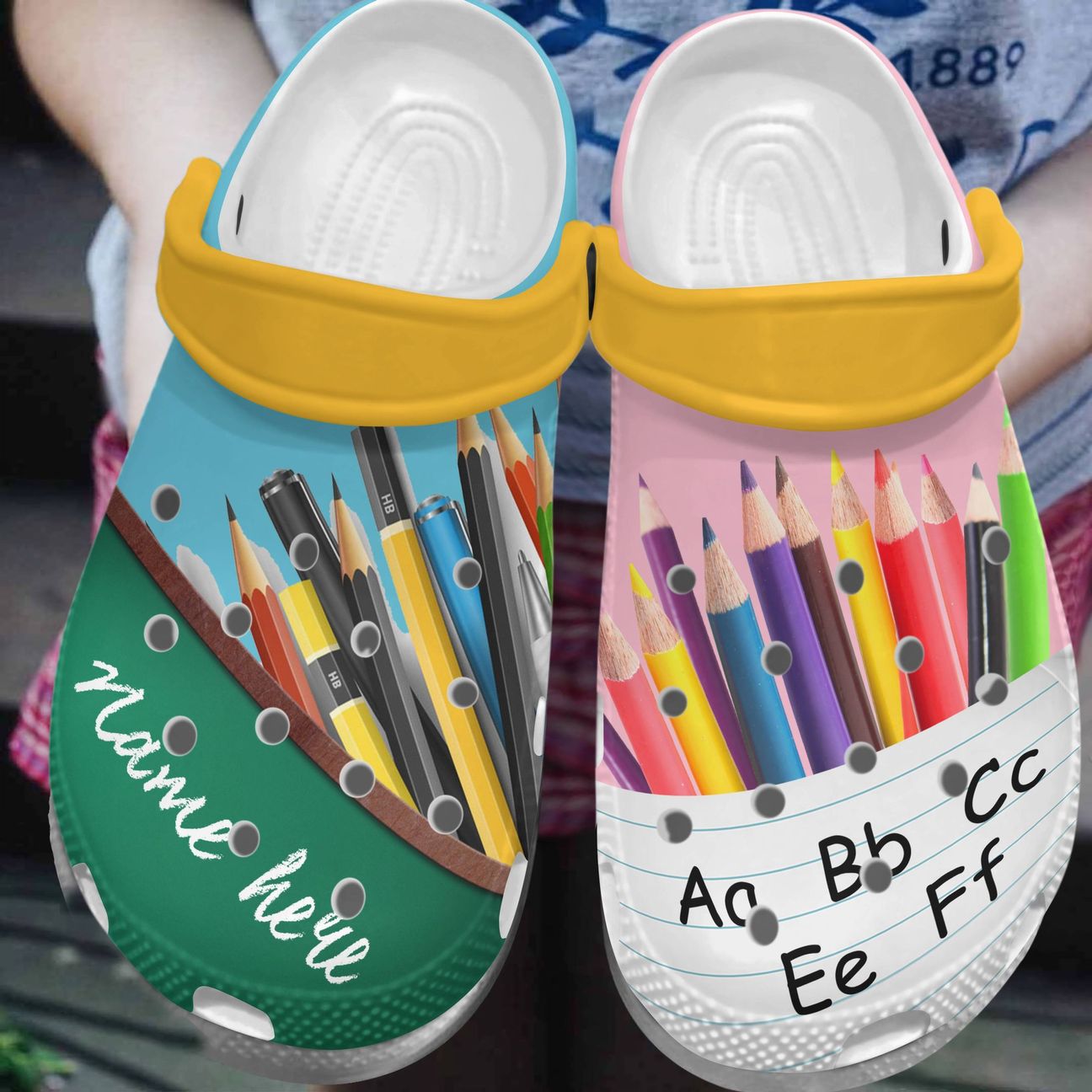 Teacher Personalized Clog, Custom Name, Text, Color, Number Fashion Style For Women, Men, Kid, Print 3D Proud To Be A Teacher