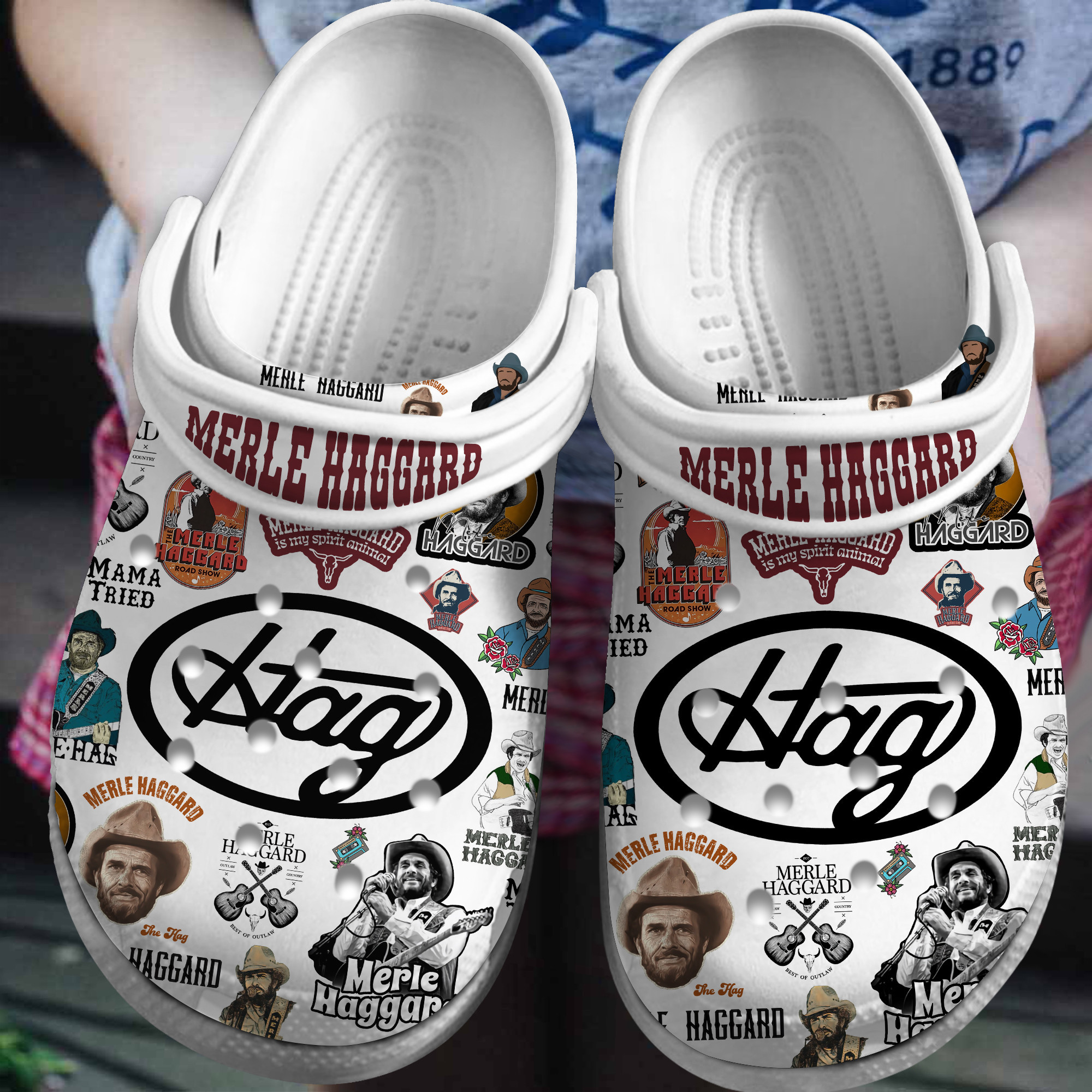 Premium Merle Haggard Music Crocs Crocband Clogs Shoes Comfortable For Men Women and Kids