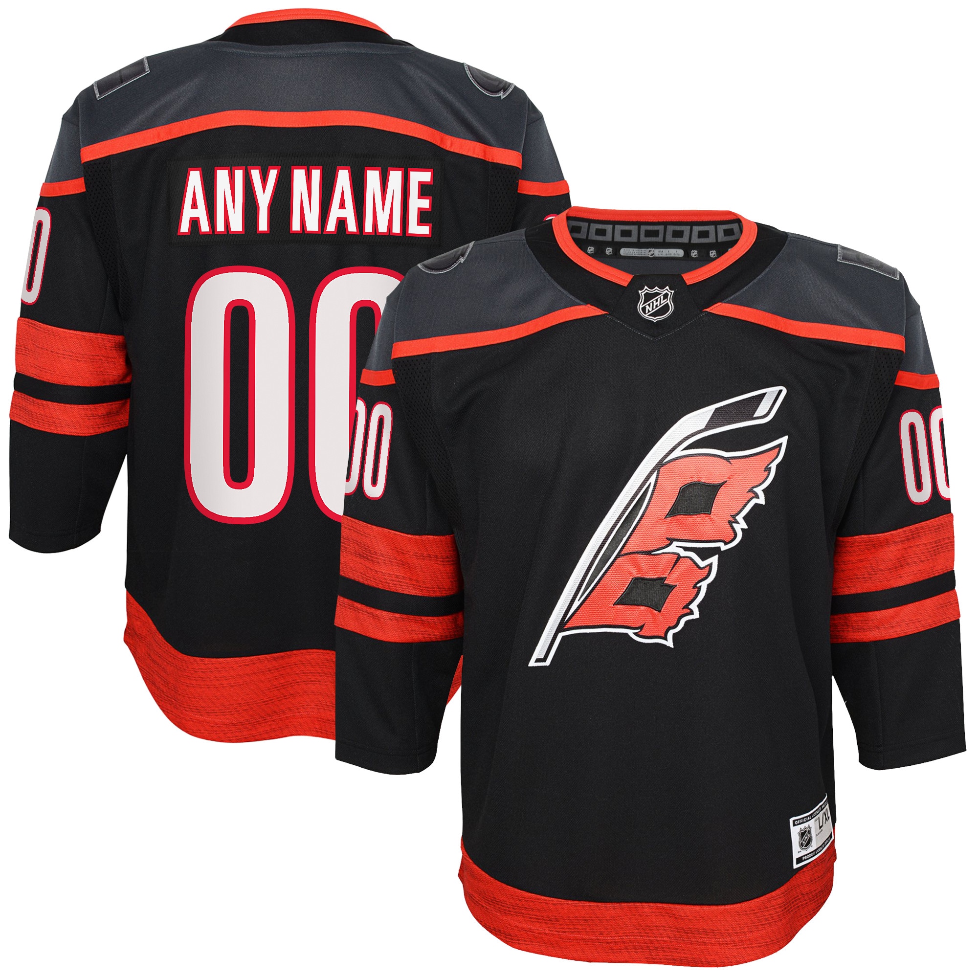 Youth Carolina Hurricanes Black Home Premier Custom Jersey