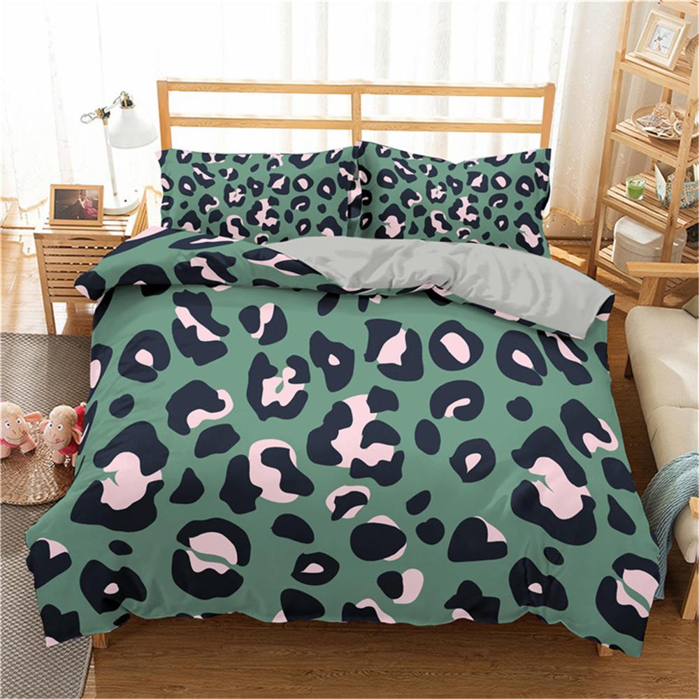 Zeimon 2/3Pc Leopard Printed Luxury 3D Bedding Set Soft Queen King Duvet Cover With Pillowcase Fors