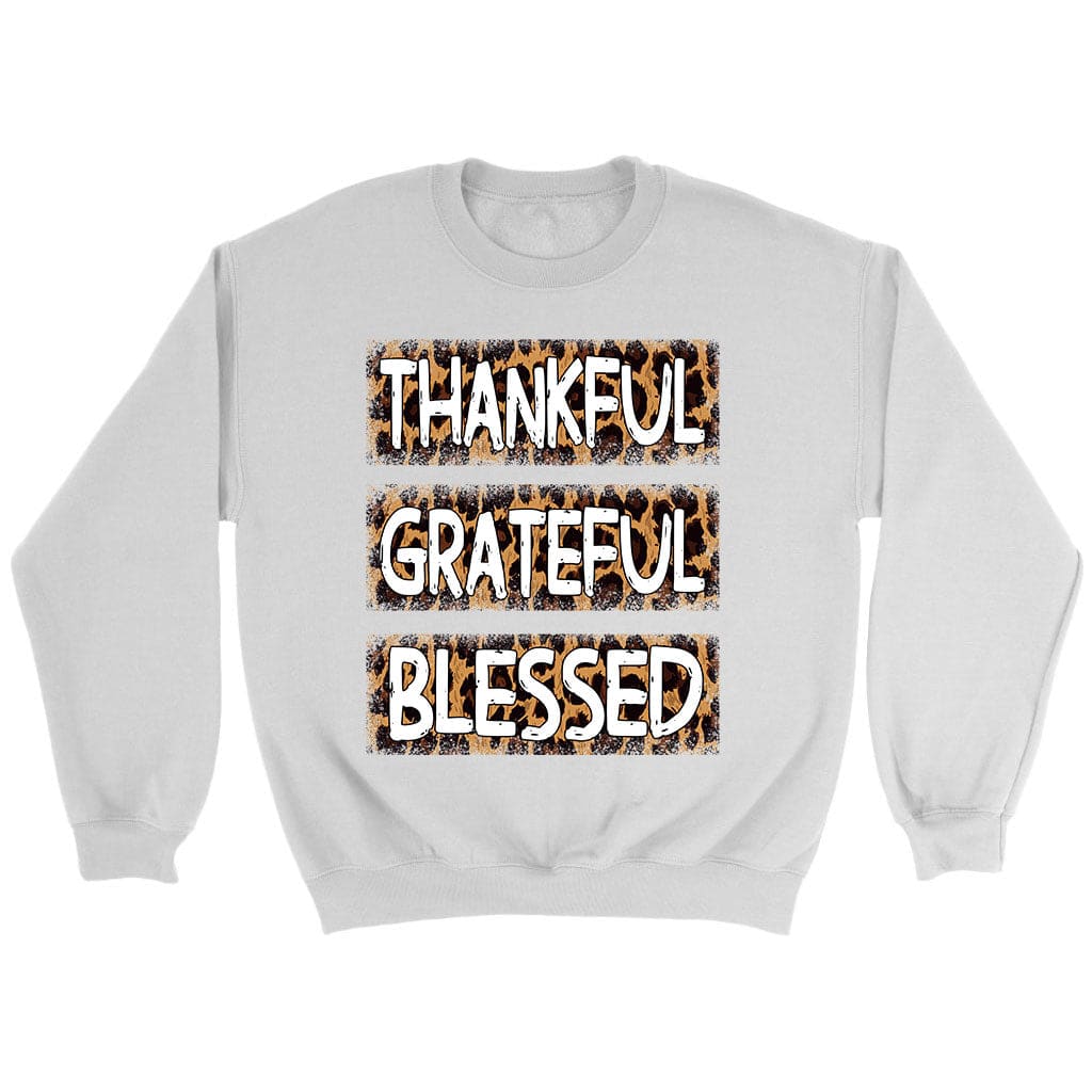 Thankful Grateful Blessed Leopard Sweatshirt