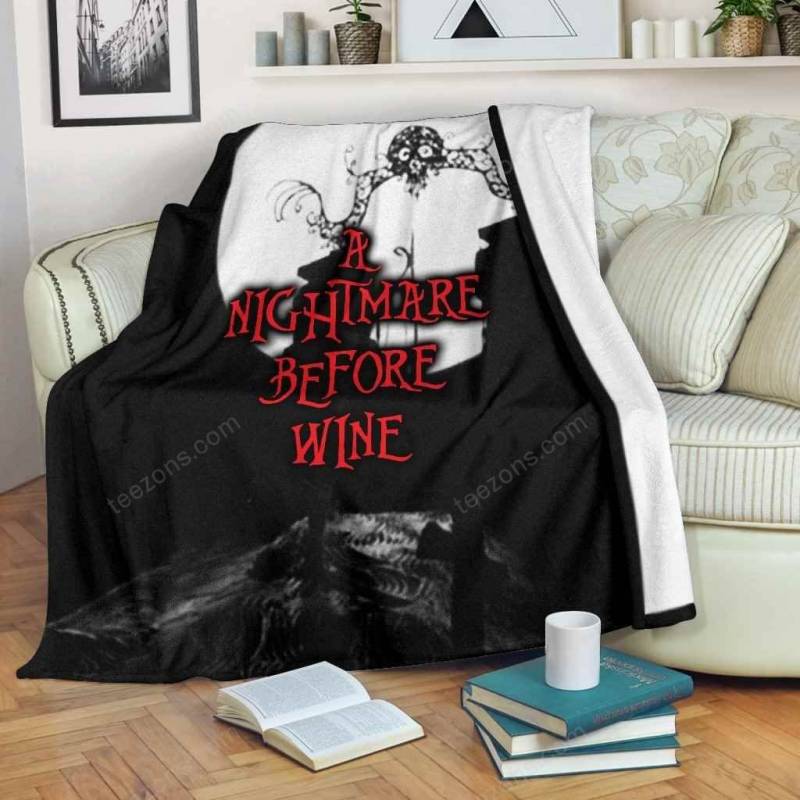 A Nightmare Before Wine Premium Fleece Blanket