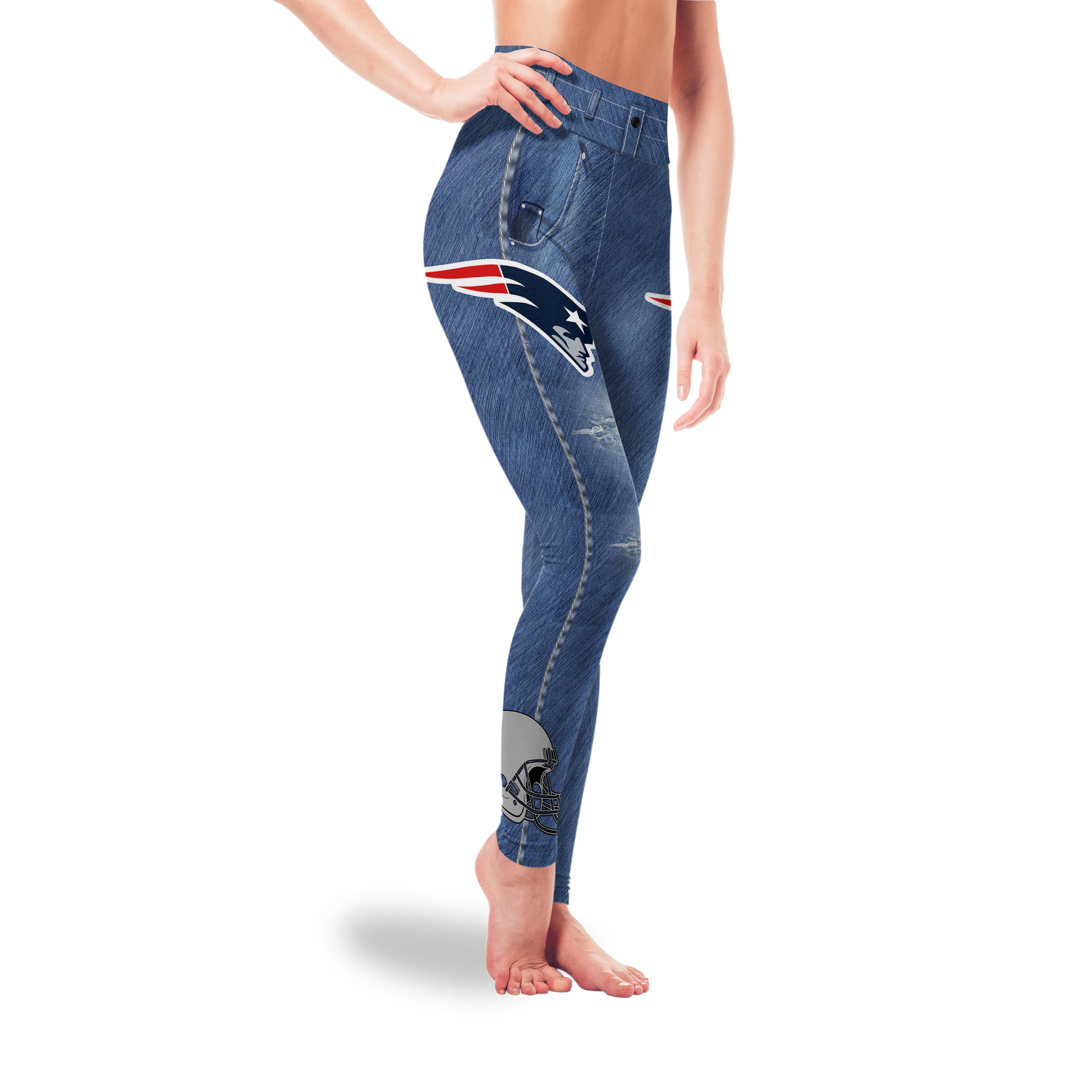 Amazing Blue Jeans New England Patriots Leggings