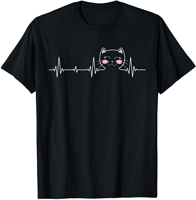 Cat Heartbeat Kitten Fan Owner Gift T-Shirt